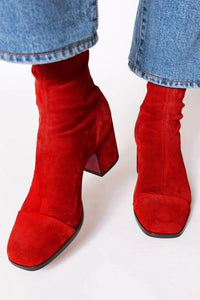 Winter Fashion High Heel Suede British Style Square Toe Women's Boots