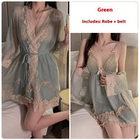 Pure Want To Gather And Chest Pad Nightdress Outerwear Gown Suit