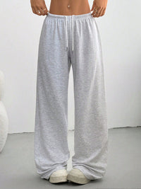 Womens Loose Casual Drawstring Sports Flare Wide-Leg Pants Womens Trousers