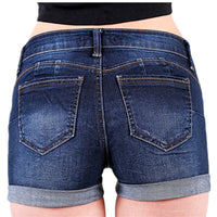 Hemming Stretch High Waist Skinny Denim Shorts Hot Pants