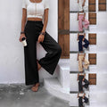 Womens Casual Loose Slimming Wrinkled Wide-Leg Pants