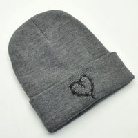 Outdoor Keep Warm Couple Heart-shaped Knitted Hat Women