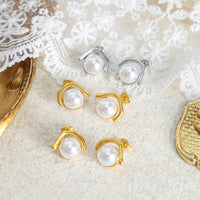 French-style Asymmetric Retro Non-Fading Titanium Steel Earrings For Women