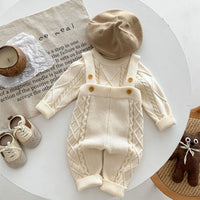 Twist Knitted Overalls Suit For Men And Women