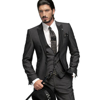 Black Collar Color Blocked Three Piece Set