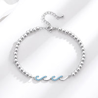 Diamond-studded Wave Bracelet For Women