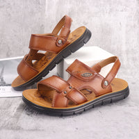 First Layer Cowhide Men's Beach Shoes Summer New Style