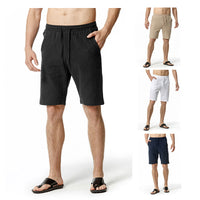 Men's Solid Color Cotton And Linen Casual Beach Pants