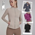 Autumn And Winter Fleece-lined Yoga Coat Top Women's Waist Slimming Zip-up Shirt