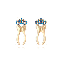 Fashion Simple Alloy Diamond Crown Tooth Stud Earrings