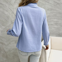 Temperament Leisure Cardigan Solid Color Top Shirt