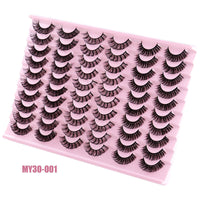 30 Pairs Of Thick Natural DD Chemical Fiber Russian Curly False Eyelashes