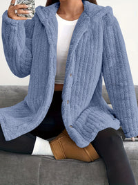 Hooded Loose Plush Coat Women's Regular Sleeve