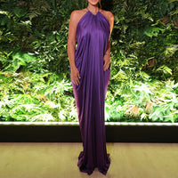 Elegant Solid-Color French-style Halter Neck Dress For Women