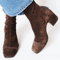 Winter Fashion High Heel Suede British Style Square Toe Women's Boots