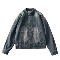 Stand Collar Retro Do The Old Cowboy Jacket Stitching Overalls Men