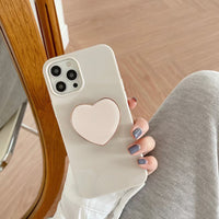 Simple Love Bracket Phone Case Bright Surface
