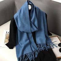 Solid Color Maillard Scarf Cashmere-like Women Warm Shawl