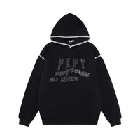 Embroidered Lace Hooded Sweater For Men