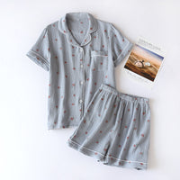 Women's Fashion Simple Short-sleeved Shorts Home Wear Set