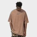 American Retro Trendy Washed Distressed Short Sleeve