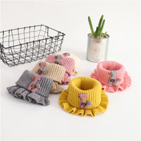 Pure Color Wool Knitted Cartoon Children's Scarf