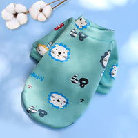Printed Cartoon Pet Clothes Plus Velvet Two-legged Sweater