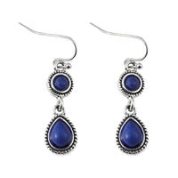 Retro Ethnic-Style Floral Waterdrop-Shaped Alloy Earrings