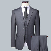 Men's South Korean-style Slim-fit Business Two-button Suit Set