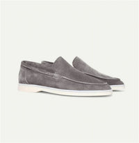 One-pedal Driving Flat Shoes With Frosted Suede