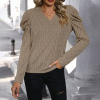 Casual Solid-Color Long-Sleeve Elegant Top For Women