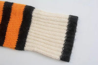 Half Turtleneck Contrast Color Striped Sweater