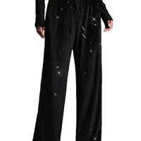 Fashionable Sequined Drawstring Slimming Stretch Pants From Europe And The US