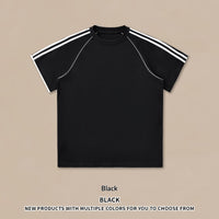 Striped Short-sleeve Pants Sportswear Set