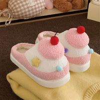 Warm Sweet Cherry Cake Lady Fluffy Shoes