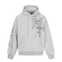 Mens Retro European And American-Style Cross-Studded Hoodie With A Hood