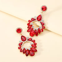 Crystal Wreath Drop Earrings Sparkly Rhinestone Statement Jewelry For Women Wedding Party Prom Festival Daily Wear