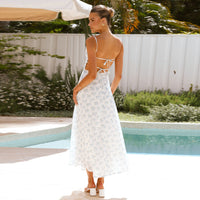 Womens New Arrival Floral Sexy Strap Backless Resort-Style Dress