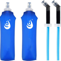 Sports Soft Water Bottle Silicone Mouthpiece Fitness Cycling Running