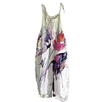 Women's Vintage Print Jumpsuit Sling
