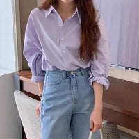 Pure Cotton Loose Long Sleeve Shirt