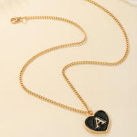 Heart-shaped Letter Minimalist Chic Versatile Oil-drip Alloy Clavicle Chain