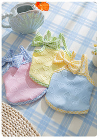 Heart Relief Texture Bow Suspenders Vest Small Dog