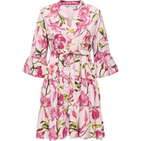 Elegant Relaxed-fit Strap Print Dress