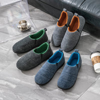 Solid Color Bag Heel Men's Cotton Slippers Rubber Sole Warm Shoes