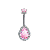 Fashion Personality Peach Heart Belly Ring Butterfly Zircon Piercing Jewelry