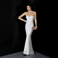 Sequined Long Dress Skirt Prom Party Etiquette Celebration Evening Dress