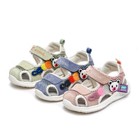 Summer Boy Hollow Baotou Beach Velcro Casual Leather Cartoon Baby Sandals