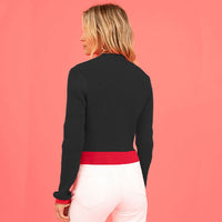 Heart Peach Round Neck Pullover Knitted Sweater
