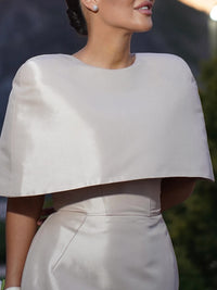 Satin Cape-style Top &Fitted Maxi Dress Set